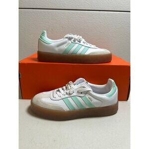 Adidas Sambarose White Mint Green Platform Gum Sole Sneakers 8w #2618
